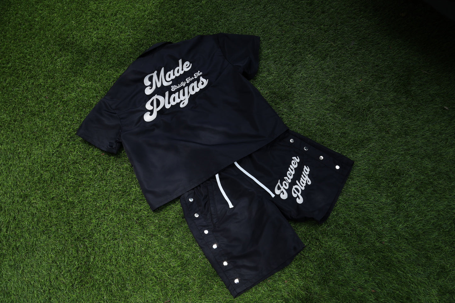 Made Strictly For The Playas Nylon Button Short Set (Copy)