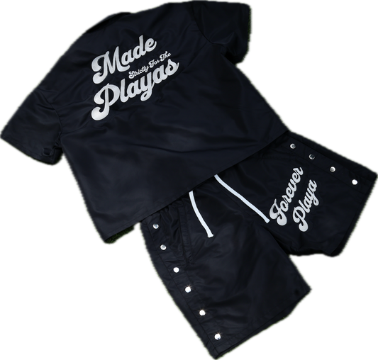Made Strictly For The Playas Nylon Button Short Set (Copy)
